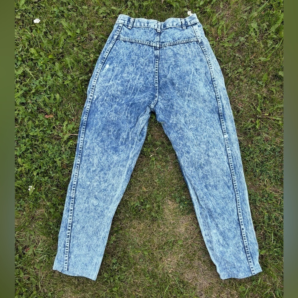 Vtg Bonjour High Waist Double Yoke Acid Wash Bareback Jeans Womens 10 L29 USA - Picture 2 of 6